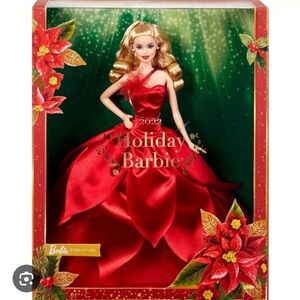 NIB 2022 Holiday Barbie Signature Doll in Red Dress